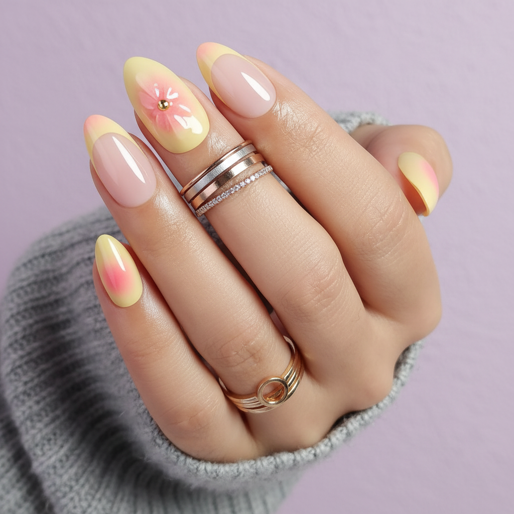 Sunset Summer Long French Nail Kit