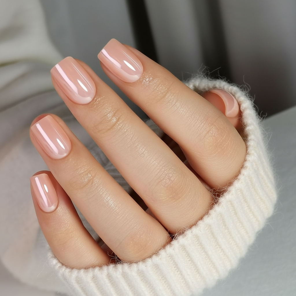 Peach Gloss Short Square Nail Kit